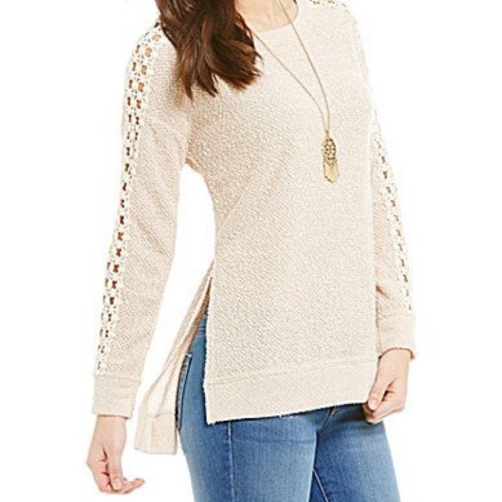 Jessica Simpson Jaice Lace trim sweater